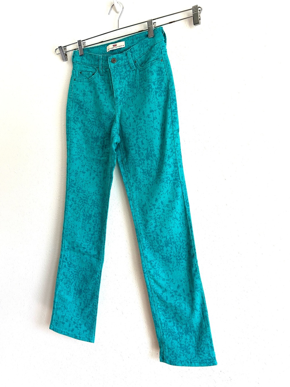 Levi's 512 Straight Leg Jeans Women's Size 27x32 Teal Denim Stretch Slimming - Picture 3 of 10